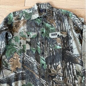 Vintage‎ Rattlers Brand Large Realtree Camo Button Up Shirt Made in USA (1397)